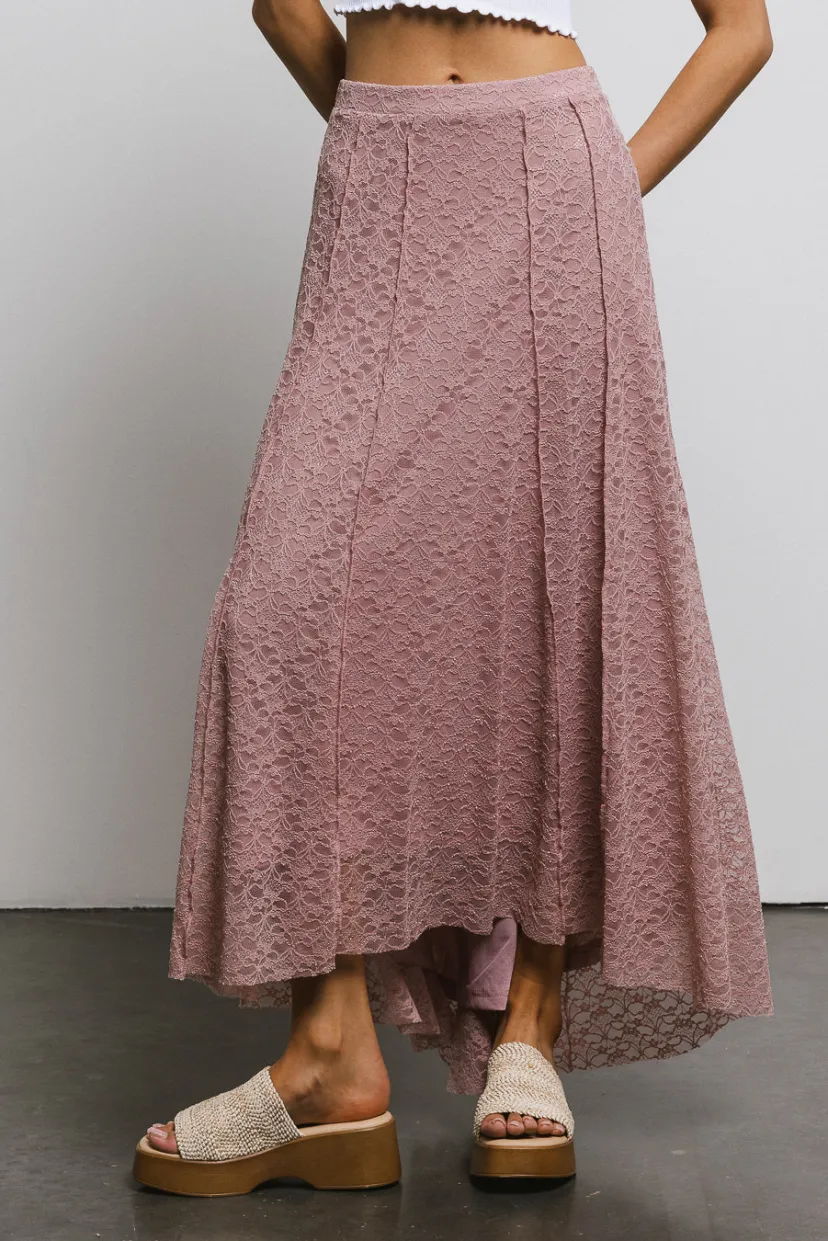 Skirts | All Bottoms>Bohme Eliza Lace Skirt in Rose