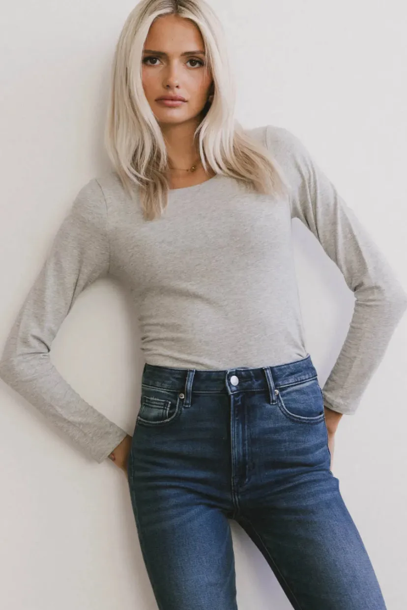 Tops | Essentials>Bohme Kendra Basic Top in Heather Grey Heathergrey
